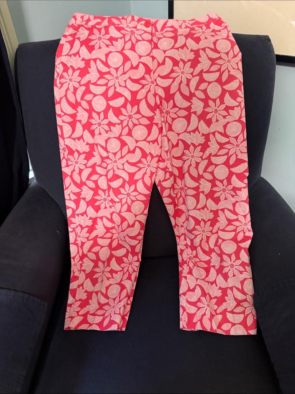 Lilly Pulitzer Womens’ Coral Floral Print Cropped pants 10P